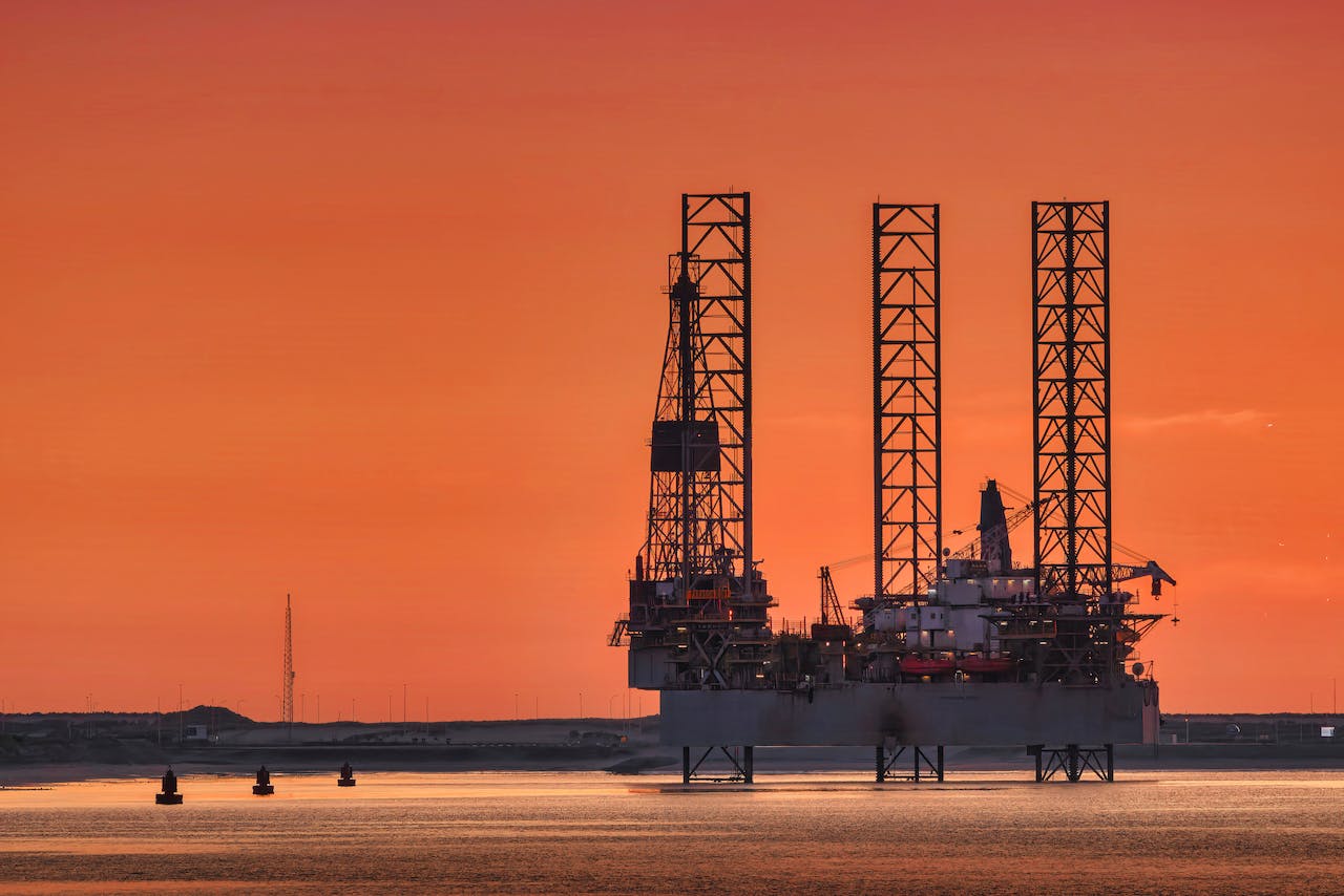 Oil Drilling Rig In Sea